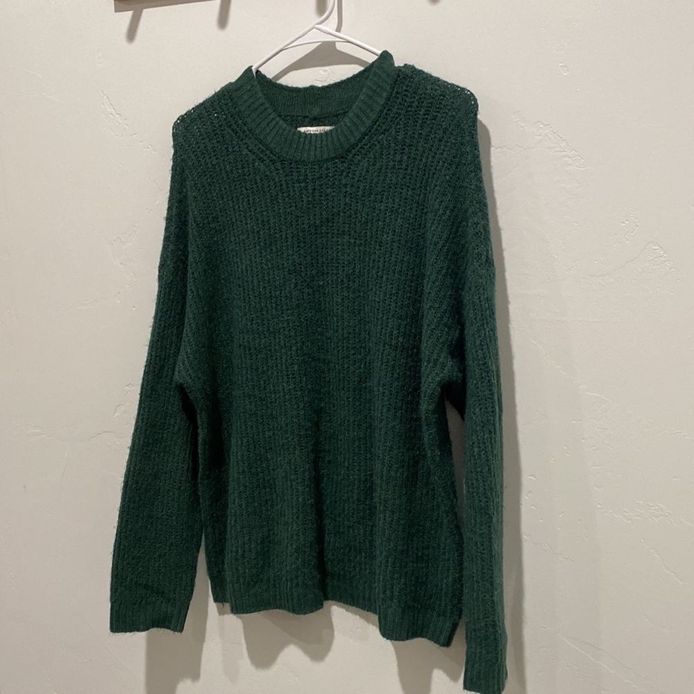 American Eagle Oversized Knit Green Sweater